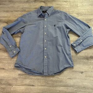Ralph Lauren men’s casual button down shirt size, large blue plaid